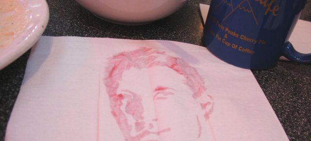 Happy Cherry Pie Day! Dale Cooper Painted With The Double R's Cherry Pie