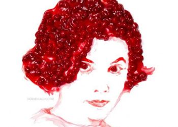 Audrey Horne - Noah Scalin (cherry pie portrait)