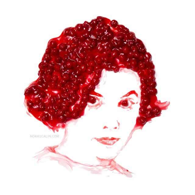 Audrey Horne - Noah Scalin (cherry pie portrait)