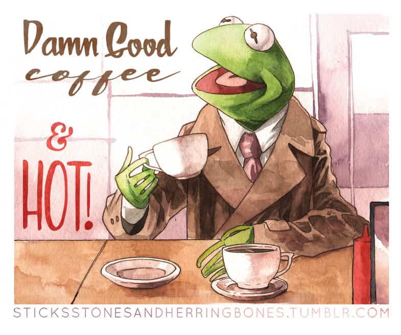 Cooper the Frog (Kermit the Frog as a Twin Peaks Muppet)