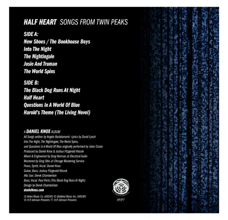 Half Heart: Songs From Twin Peaks by Daniel Knox (Cassette back)