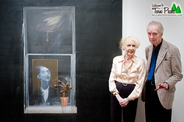 Rodger LaPelle and Christine McGinnis next to Woman in the Window by David Lynch