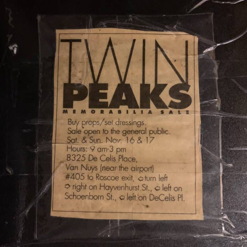 Twin Peaks Memorabilia Sale Advertisement