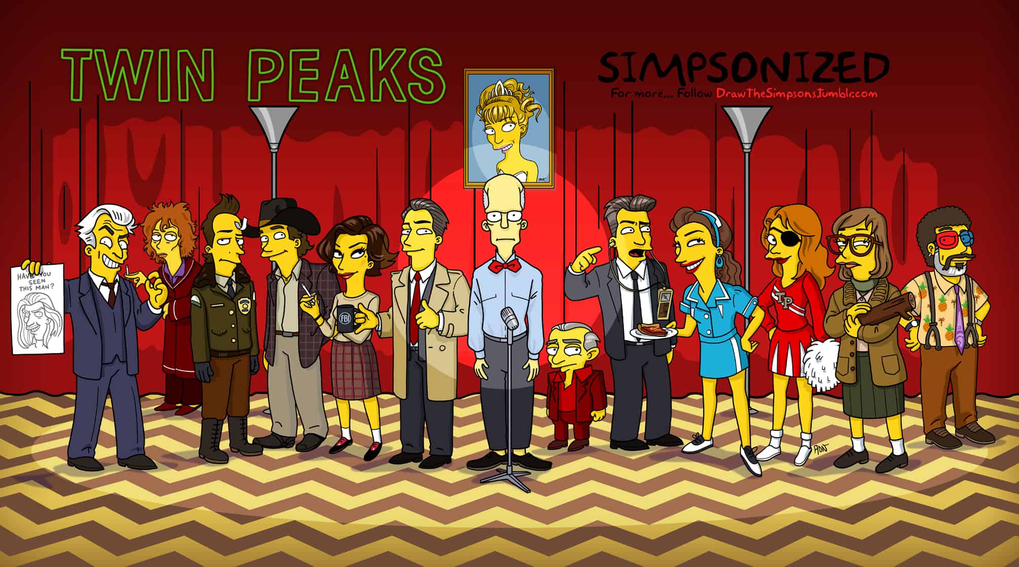 15 Twin Peaks Characters As If They Appeared On The Simpsons