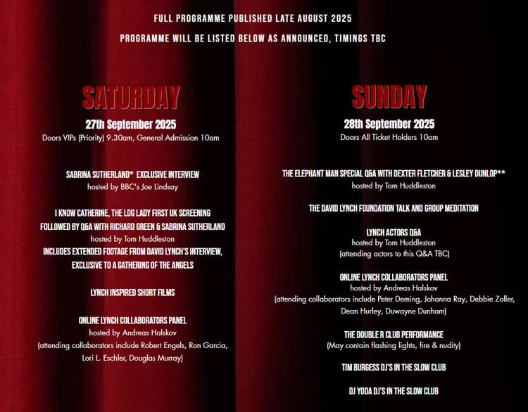 A Gathering Of Angels Schedule