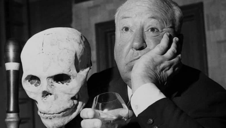 Alfred Hitchcock with Skull