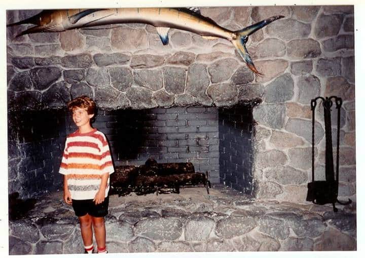 Kid near Ben Horne's fireplace