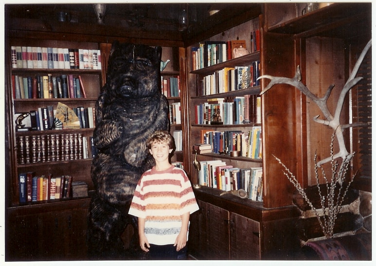 Michael in the study of the Blue Pine Lodge