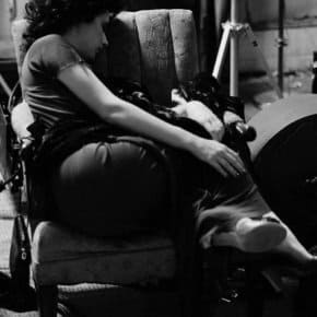 Isabella Rossellini resting between takes