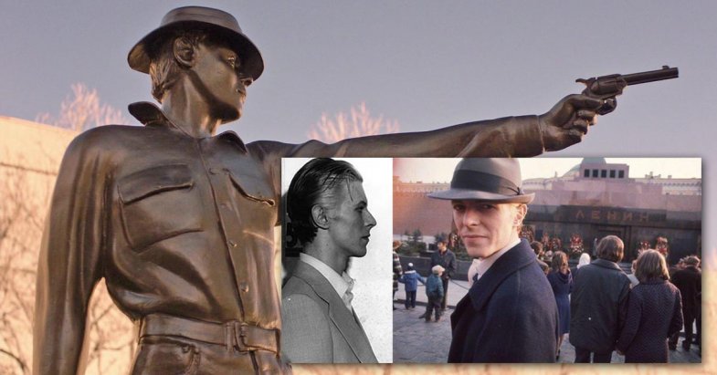 David Bowie / Cowboy statue in Twin Peaks