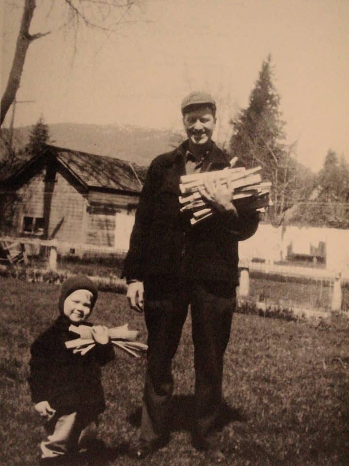 David Lynch (3) and father Donald Lynch in Sandpoint, Idaho