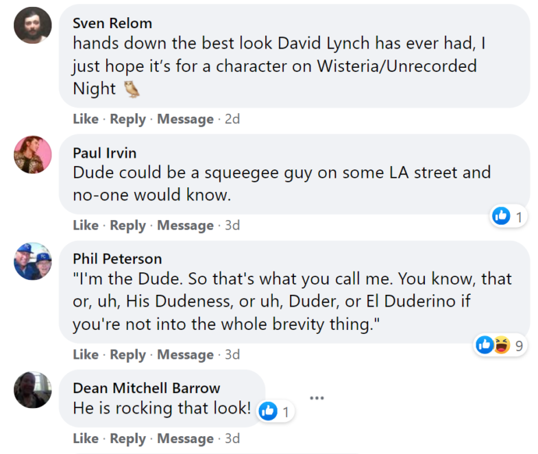 David Lynch Beard Comments