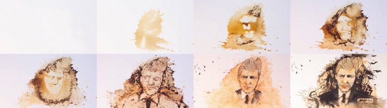 David Lynch coffee spill portrait