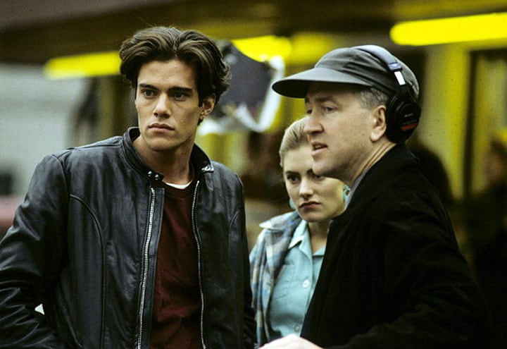 David Lynch, Dana Ashbrook and Mädchen Amick behind the scenes of Twin Peaks