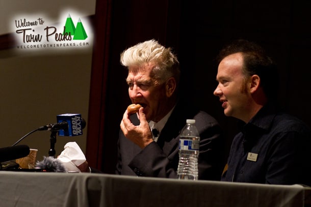 David Lynch eating a David Lynch doughnut