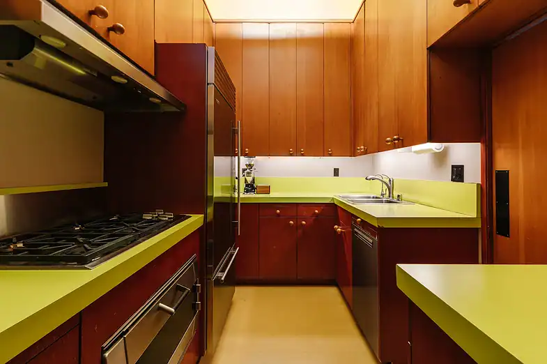 David Lynch House Chartreuse Kitchen