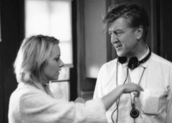 David Lynch and Naomi Watts behind the scenes of Mulholland Drive