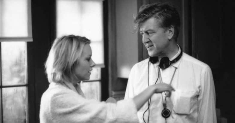 David Lynch and Naomi Watts behind the scenes of Mulholland Drive