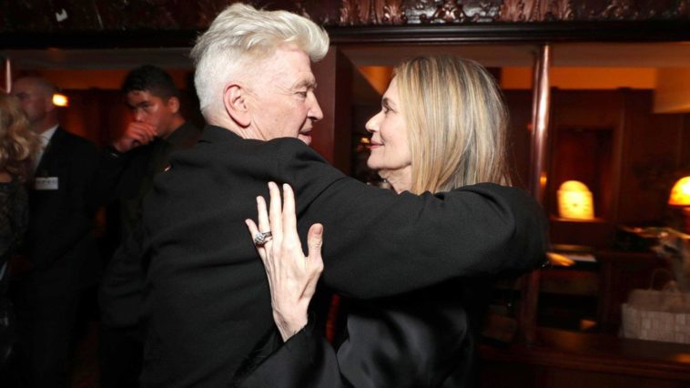David Lynch & Peggy Lipton hug at the premiere of Twin Peaks: The Return