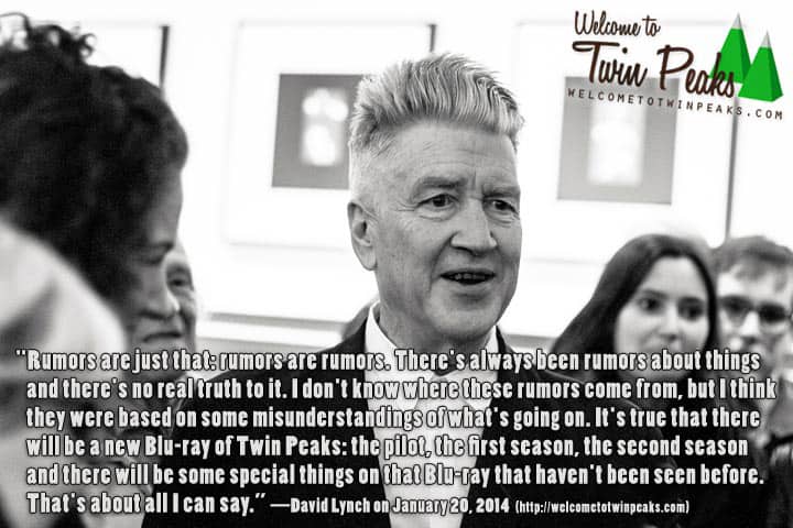 David Lynch announces Twin Peaks Blu-ray and dismisses reboot rumors