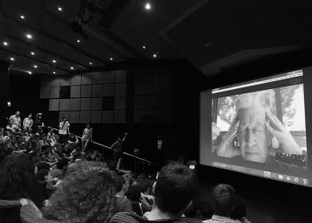 David Lynch on Skype with Tel Aviv. Photo: Inbal Sinai