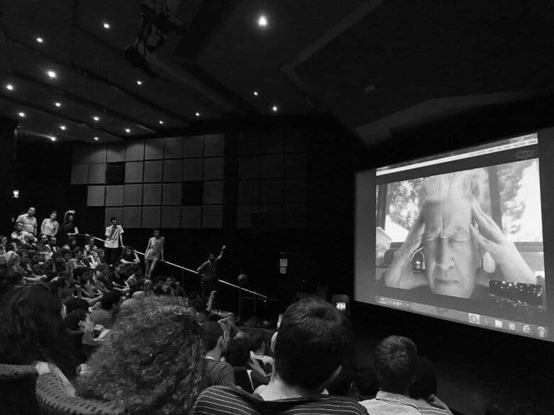 David Lynch on Skype with Tel Aviv. Photo: Inbal Sinai