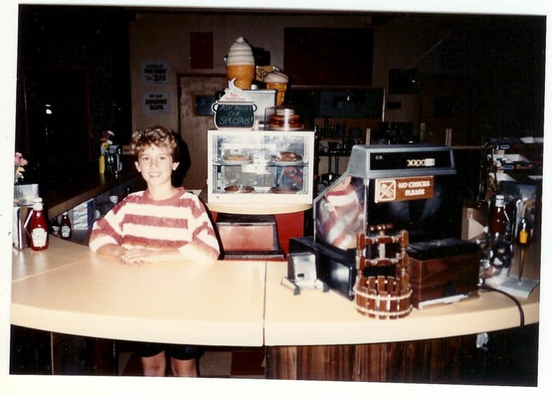 Michael behind the counter of the Double R Diner