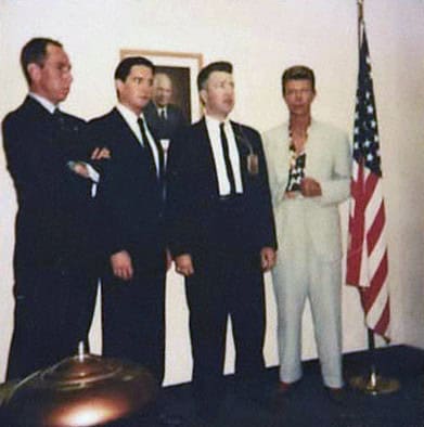 Behind the scenes Polaroid of the iconic FBI agents line-up from Twin Peaks: Fire Walk with Me