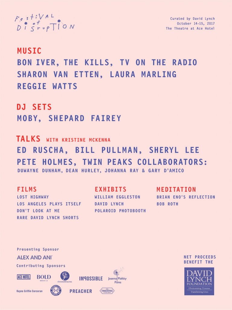 Festival of Disruption 2017 Lineup Poster