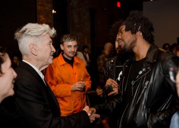 David Lynch and Flying Lotus at the Festival of Disruption's kick-off party in May 2018. Courtesy of the David Lynch Foundation.