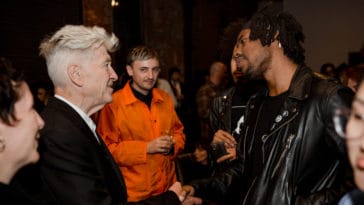 David Lynch and Flying Lotus at the Festival of Disruption's kick-off party in May 2018. Courtesy of the David Lynch Foundation.