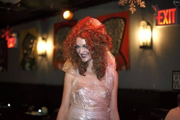 Foxy Vermouth as Laura Palmer, wrapped in plastic