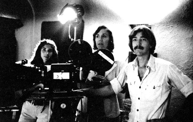 Fred Elmes and Catherine Coulson on the set of David Lynch's Eraserhead