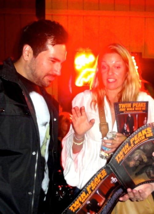 Artist Brian Viveros with Sheryl Lee