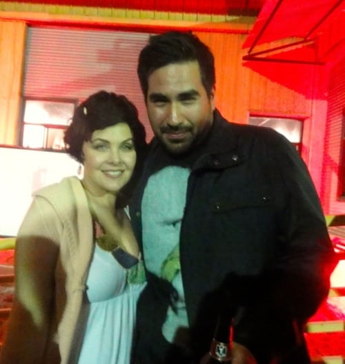 Artist Brian Viveros with Sherilyn Fenn