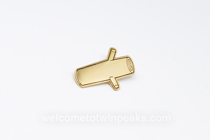 My log is turning gold. Golden Twin Peaks log soft enamel pin.