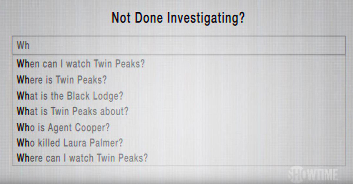 Twin Peaks Google ad campaign