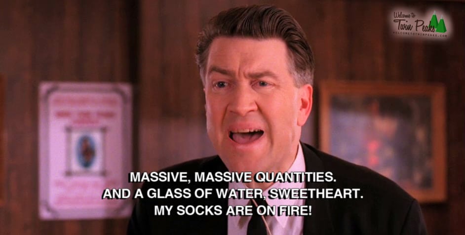 Gordon Cole: My socks are on fire!