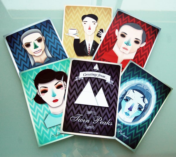 Greetings from Twin Peaks Vector Characters Postcards