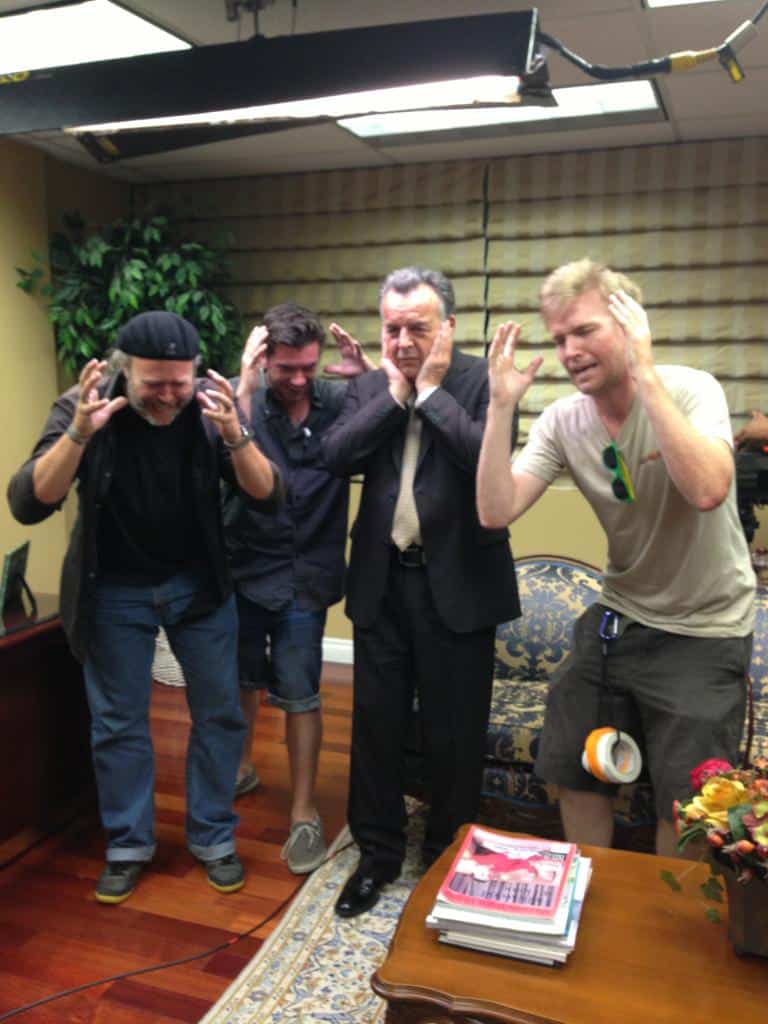 Guardian Angel crew with Ray Wise doing the Leland Palmer Shuffle