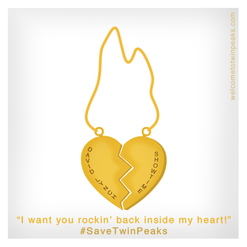 #SaveTwinPeaks Gold Heart Necklace: David Lynch + Showtime
