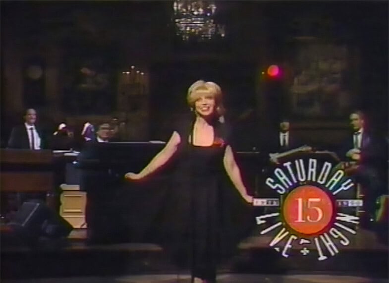 Julee Cruise with the SNL band after her performance of "Falling"