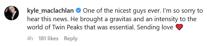 Kyle Maclachlan on Al Stobel's passing