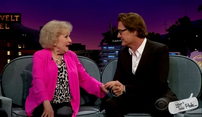 Kyle MacLachlan meets Betty White on Late Late Show with James Corden