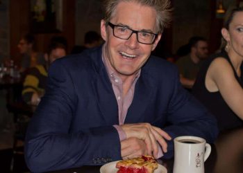 Kyle MacLachlan enjoying coffee and cherry pie at Lost Lake Cafe & Lounge in Seattle