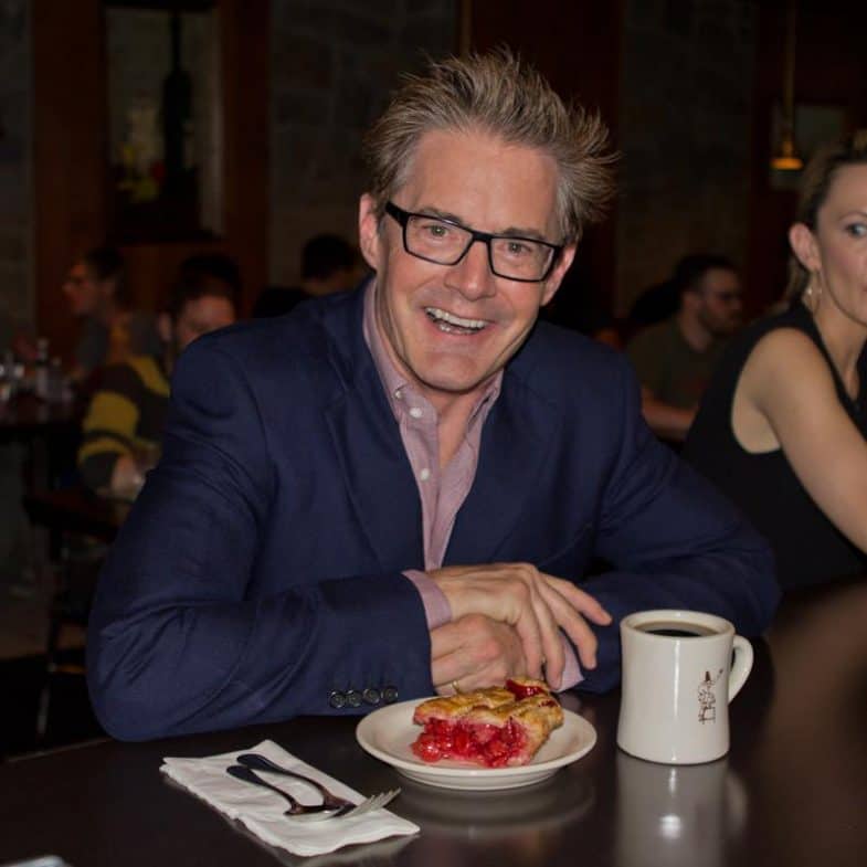 Kyle MacLachlan enjoying coffee and cherry pie at Lost Lake Cafe & Lounge in Seattle