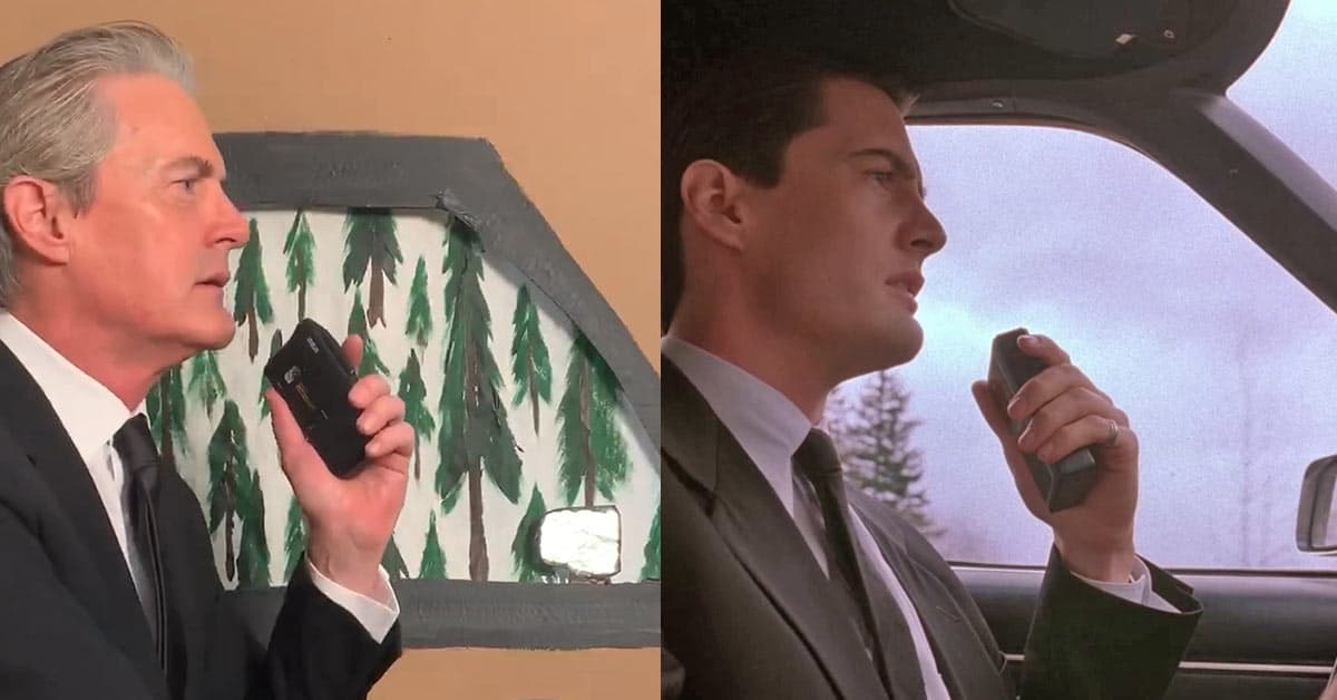Kyle Maclachlan enters Twin Peaks as Dale Cooper on Twin Peaks Day 2020 to launch his TikTok account