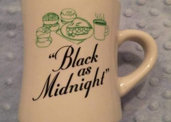 "Black as midnight" coffee mug, Kyle MacLachlan's wrap gift