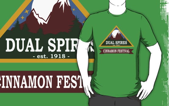 Psych Dual Spires: Cinnamon Festival t-shirt