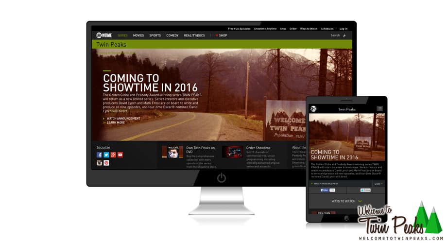 Twin Peaks Showtime website